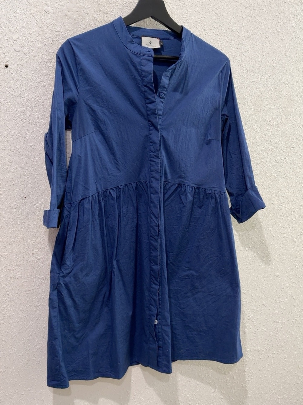 Tuckernuck Royal Shirt Dress Blue Cotton Poplin Size L